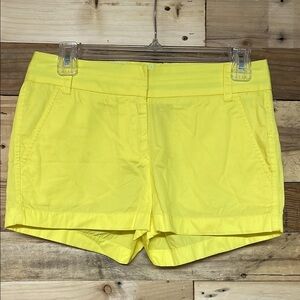 J. Crew Size 00 Bright Yellow Broken-In Chino 100% Cotton Low-rise 3.5” Shorts